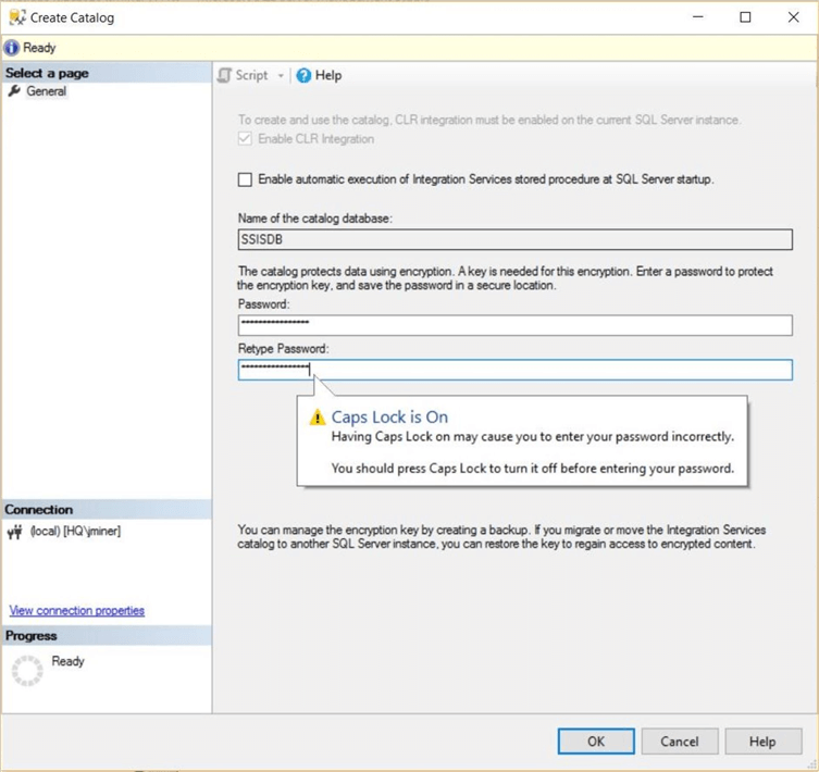 SSIS Catalog - Part 1 - Create local SSIS Catalog