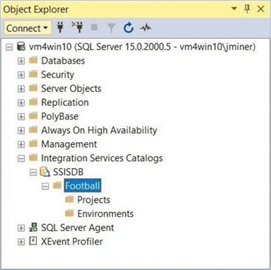 SSIS Catalog - Part 1 - Create football sub-folder