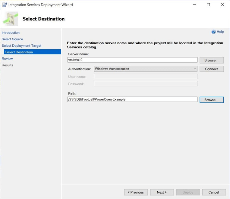 SSIS Catalog - Part 1 - Choose deployment destination