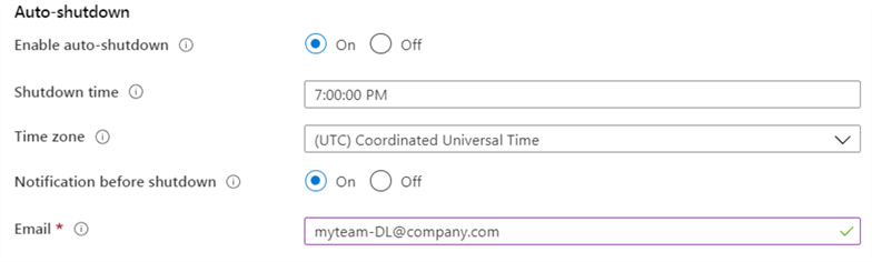 auto shutdown azure vm