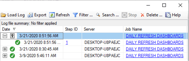 View job history