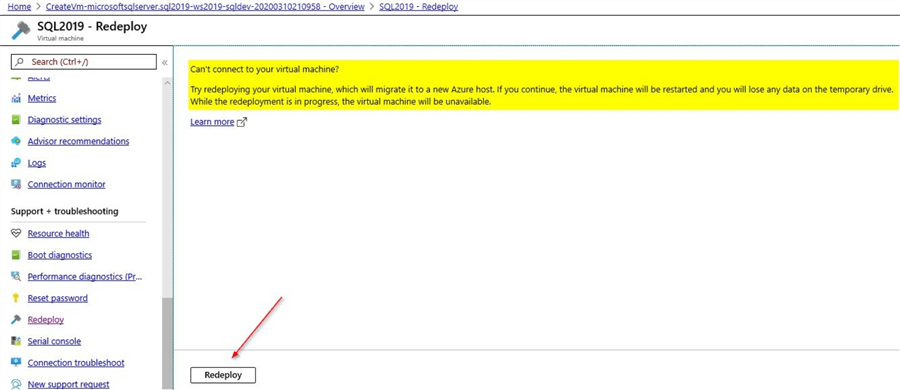 vm redeploy