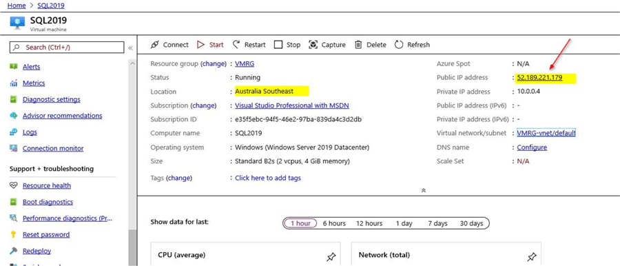 vm public ip address