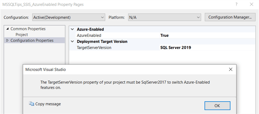 targetserverversion 2019 is not supported