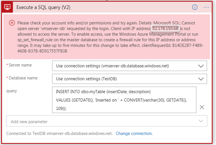 execute sql query