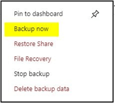 backup now