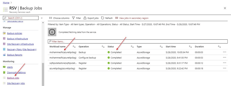 backup jobs
