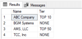 COALESCE on Tier query results