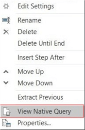Query Settings showing Query Folding now supported B