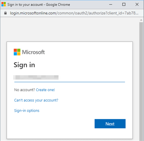 Enter email account