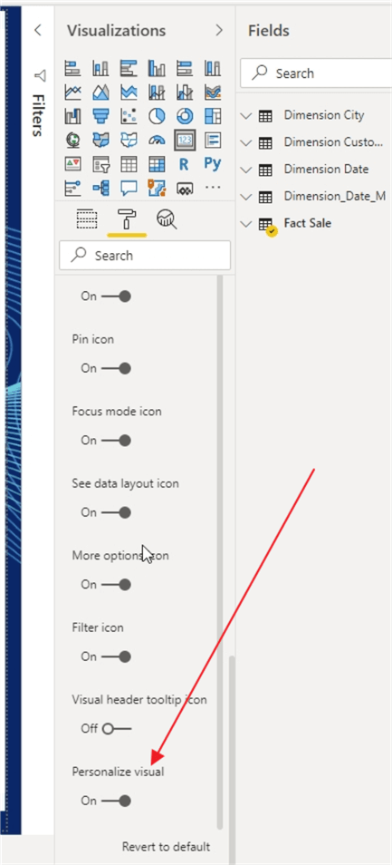 Visual Header Settings