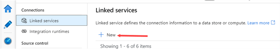 create new linked service