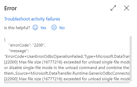 file size exceeded