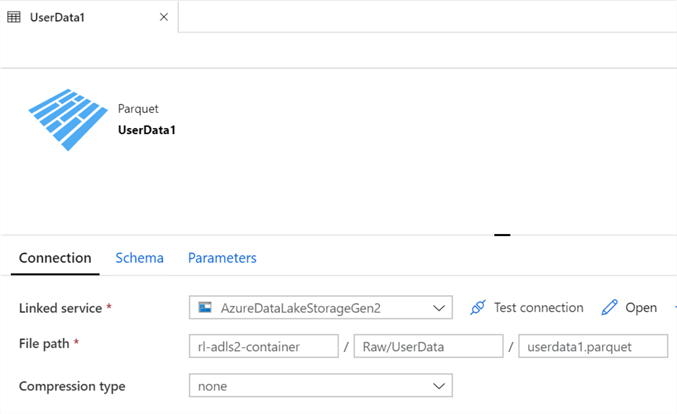 UserDataConnection Image of UserData Connection setting in ADF