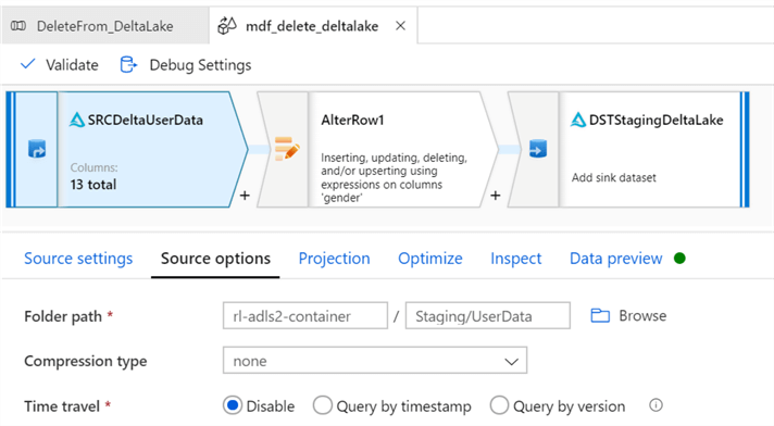 MDFDeleteSourceOptions Image of Source options for delete delta