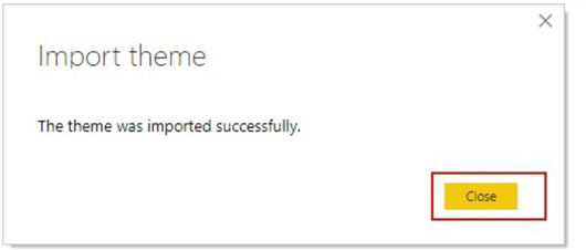 Snapshot showing confirmation of imported json file.