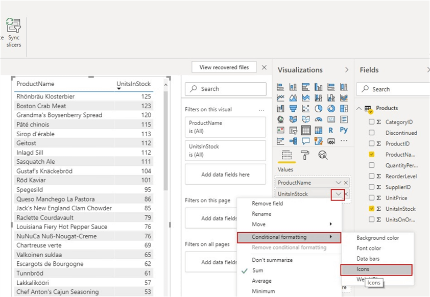Snapshot showing how to navigate to setup conditional formatting.