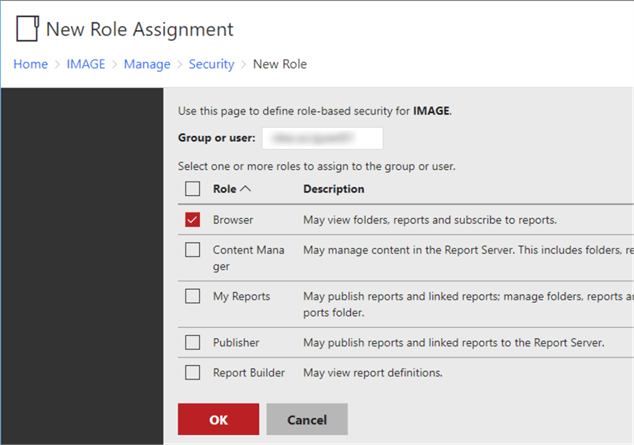 The screenshot demonstrates how to give the unattended execution account a permission to browser IMAGE the folder.
