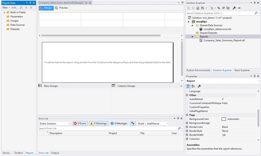 ssrs report development