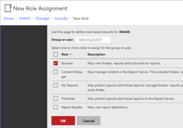 The screenshot demonstrates how to give the unattended execution account a permission to browser IMAGE the folder.