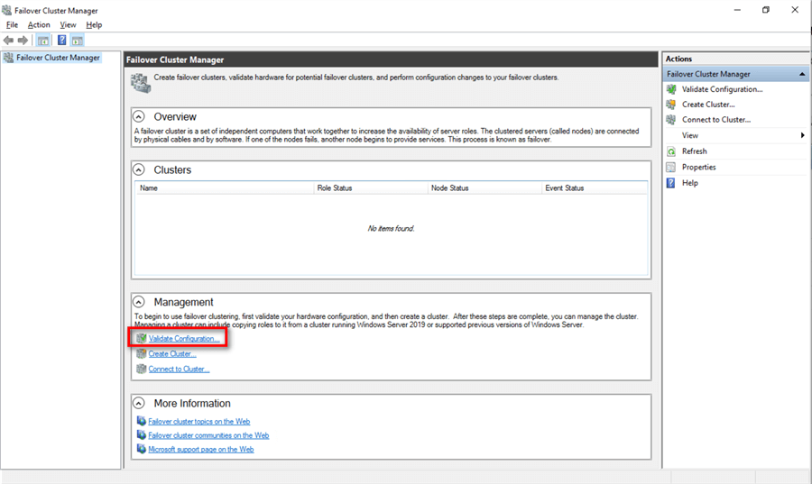 failover cluster manager