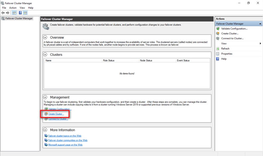 failover cluster manager