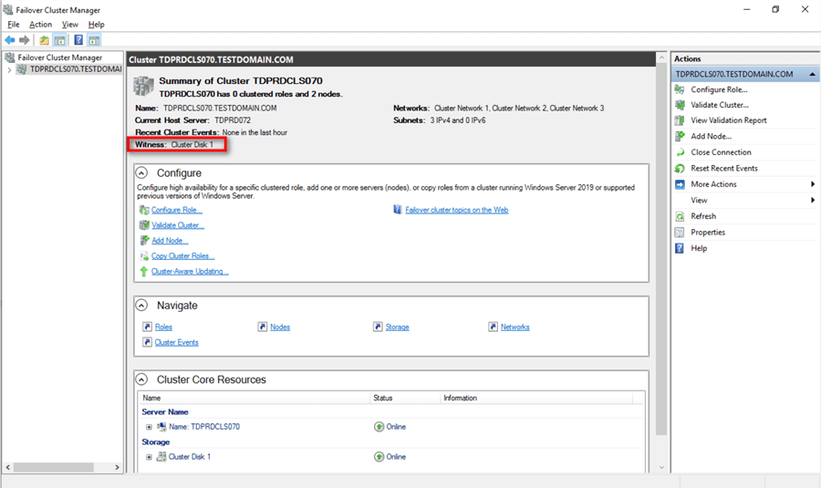 failover cluster manager