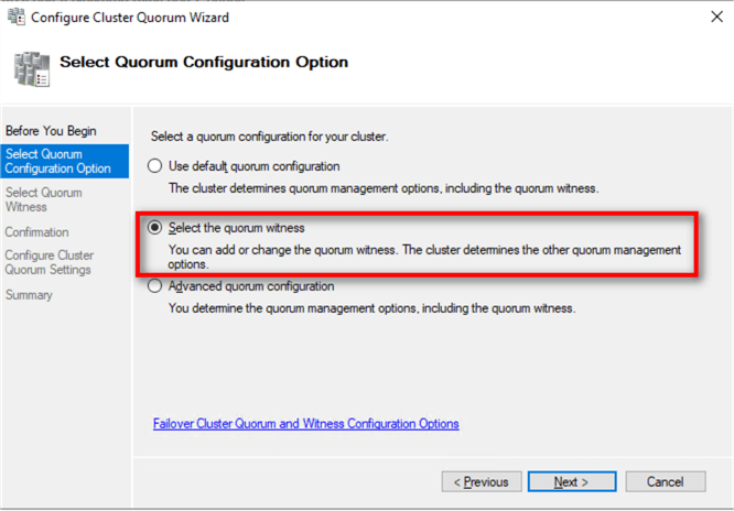 failover cluster manager