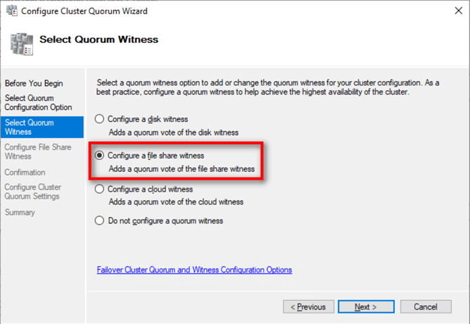 failover cluster manager