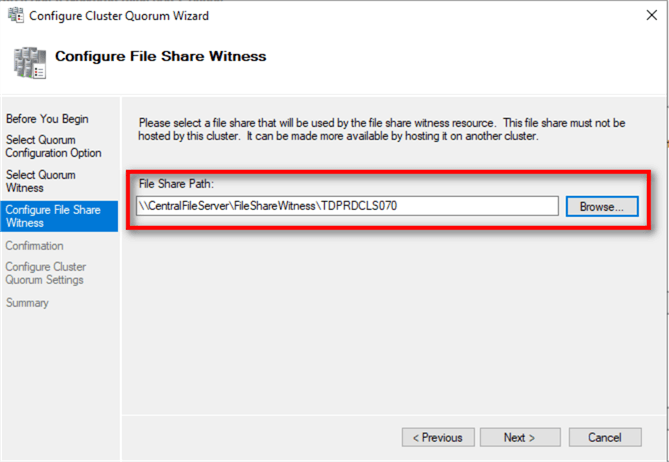 failover cluster manager