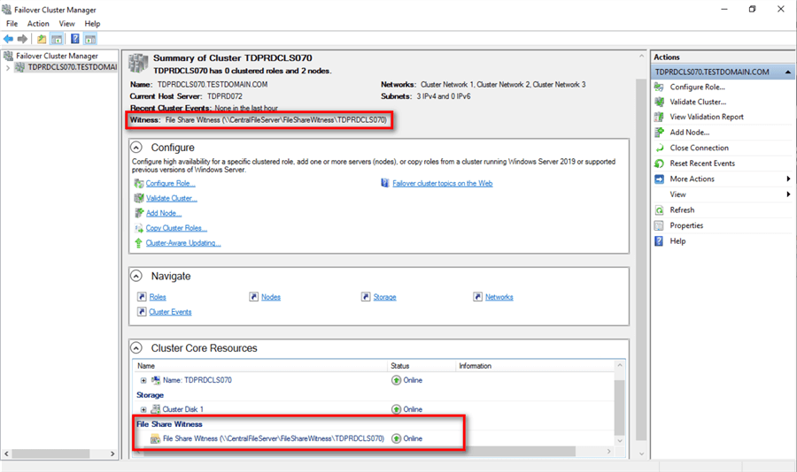 failover cluster manager
