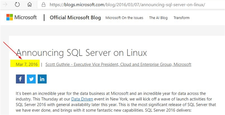 sql server on linux