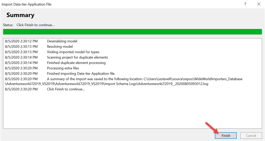 ImportProgress Image of Summary import progress