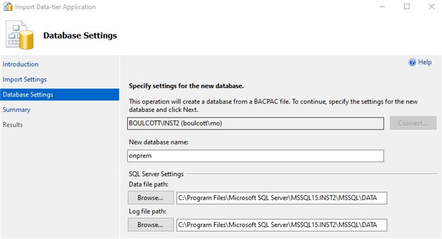 import database