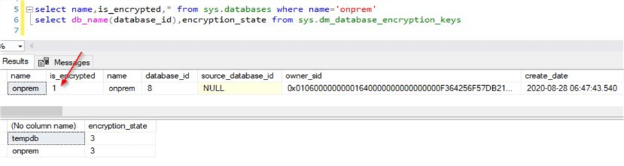 query for encryption status