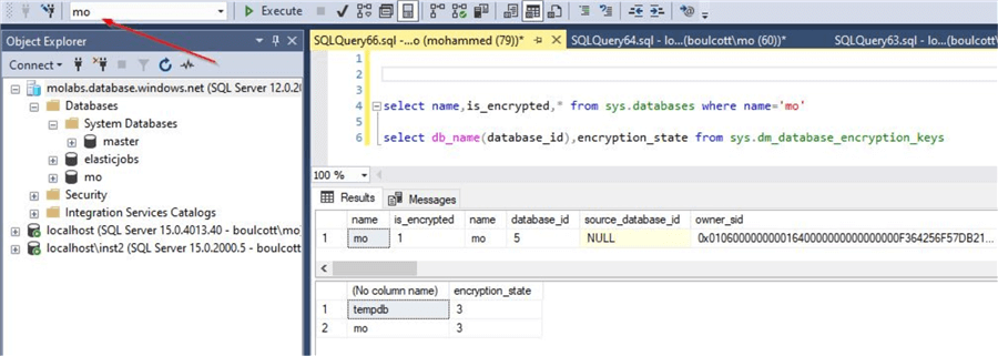 query for encryption status