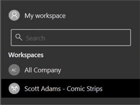 Manage Power BI Workspaces - Power BI GUI view of new workspace