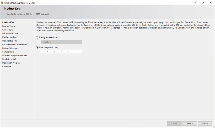 failover cluster setup