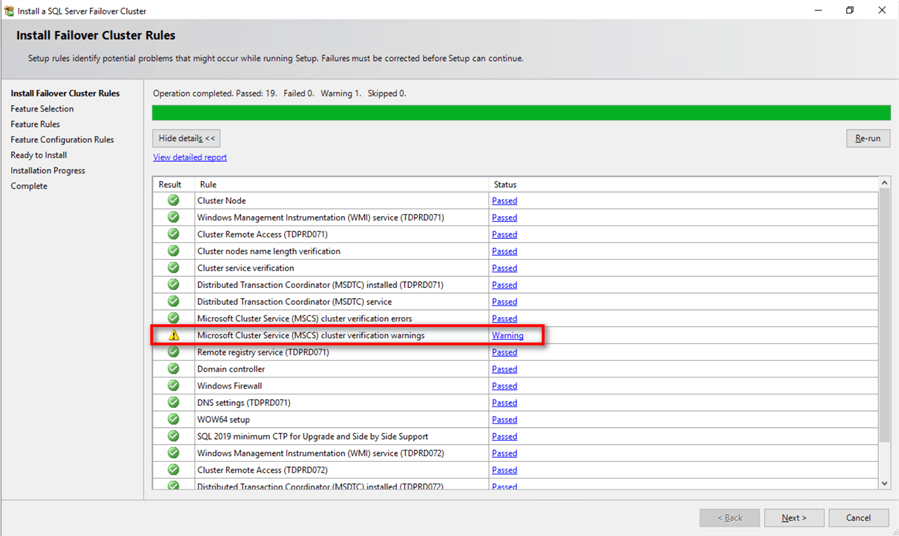 failover cluster setup