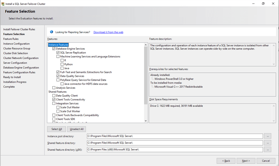 failover cluster setup
