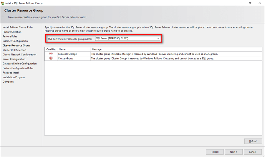 failover cluster setup