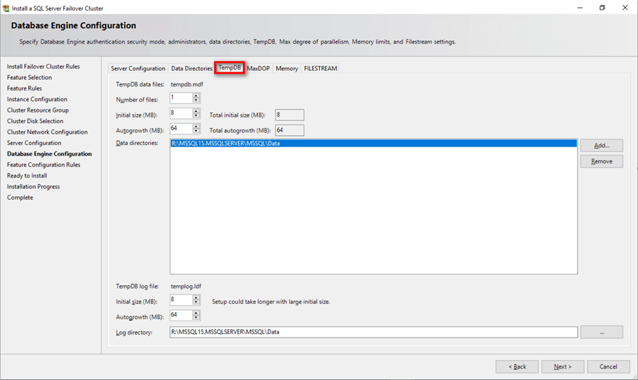failover cluster setup