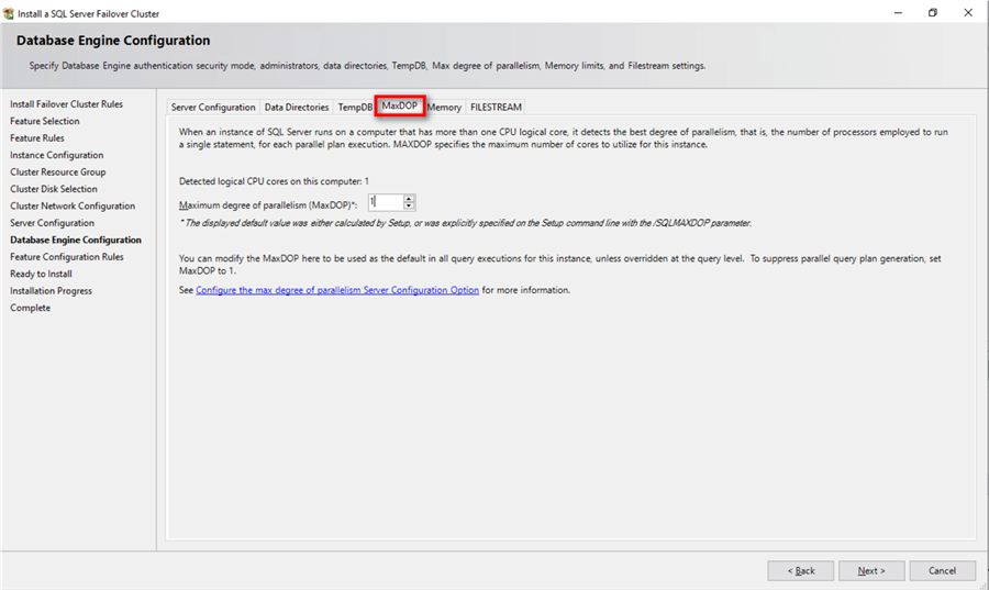 failover cluster setup