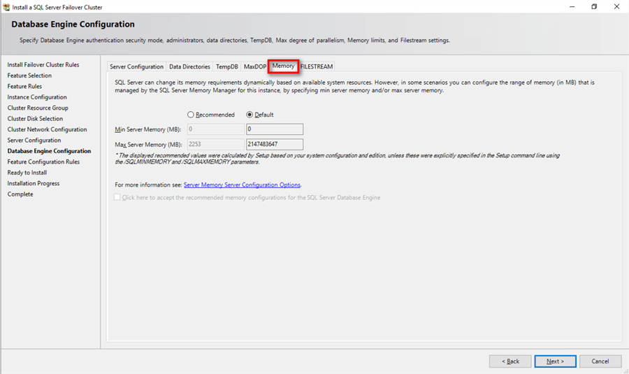 failover cluster setup