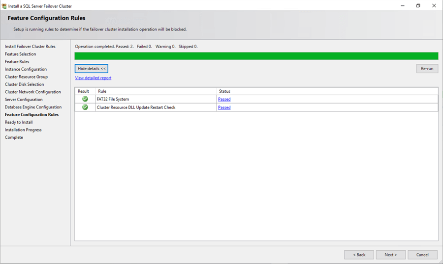 failover cluster setup