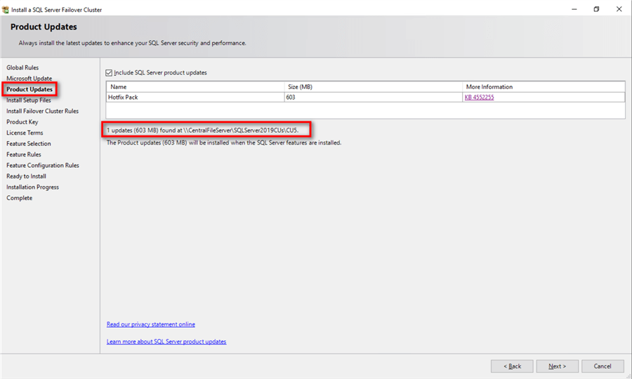 failover cluster setup