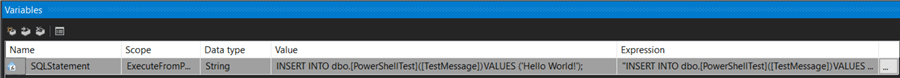 variable with expression