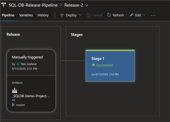 Option1DeploymentSuccess Image of success of the deployment