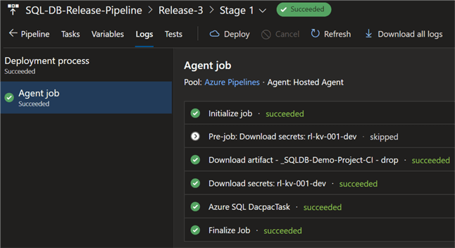 Option2AgentJob Image of Agent job details for option 2