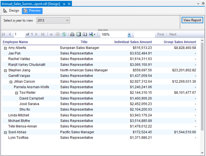 repport output